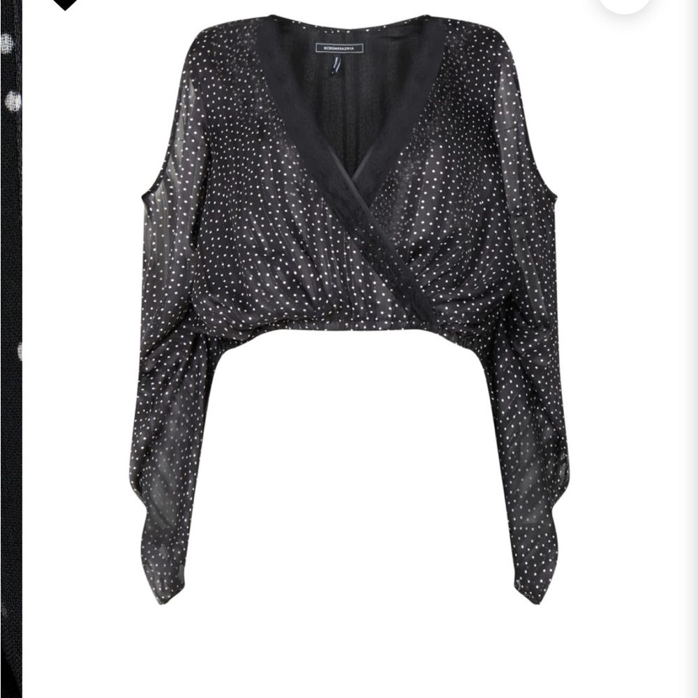 Black Polka Dot Blouse with Pink Pants